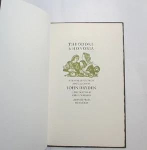 Theodore & Honoria: Translation from Boccaccio by John Dryden. Libanus Press - Picture 1 of 7