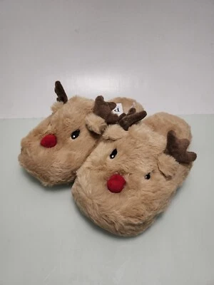 Тапочки Childrens Place коричневые олень молодежный размер 5-6 (контейнер 25) - Изображение 1 из 4