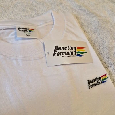 Juego de 3 Camiseta Benetton Single Stitch Vintage Fórmula 1 Singlet M Azul Blanco Gris Foto 1 de 4