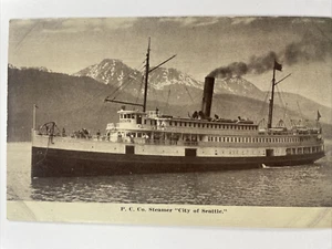 Early Juneau, Alaska Steamer S.S. City of Seattle Real Photo Postcard RPPC - Picture 1 of 12