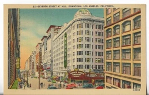 Vintage Postkarte - Seventh Street at Hill, Downtown - Los Angeles, Kalifornien - Bild 1 von 2