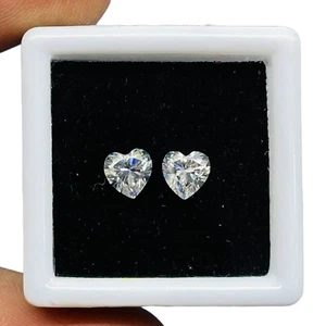 VVS 2 Pcs D Color Loose White Moissanite 5mm Heart Cut AAA Quality Dazzling Gems - Picture 1 of 8