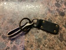 Distressed Black GENUINE LEATHER Key Chain CHRISTMAS Key Fob Key Ring Belt Strap