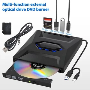 Unità CD DVD esterna per PC portatile Windows 11/10 masterizzatore USB 3.0 lettore scrittore - Foto 1 di 19