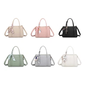 Ladies Stylish Dual Zipper Scarf Tote Bag Grab Handles Shoulder Handbag JM1579 - Picture 1 of 11