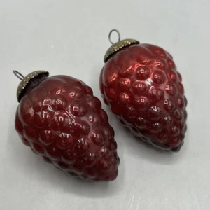 Vintage KUGEL pesante vetro rosso decorazione natalizia uva bacche antico repro? - Foto 1 di 5