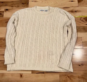 Merit Awards Cable Knit Sweater Unisex L-XL Pullover EUC Vintage Made in USA - Picture 1 of 16