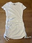 PINK Victoria’s Secret White X-SMALL Beach Terry Ruched Side Short Sleeve Dress