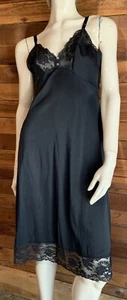 VINTAGE 1970s SHADOWLINE BLACK SIZE 36 FULL SLIP #15034 - Picture 1 of 9