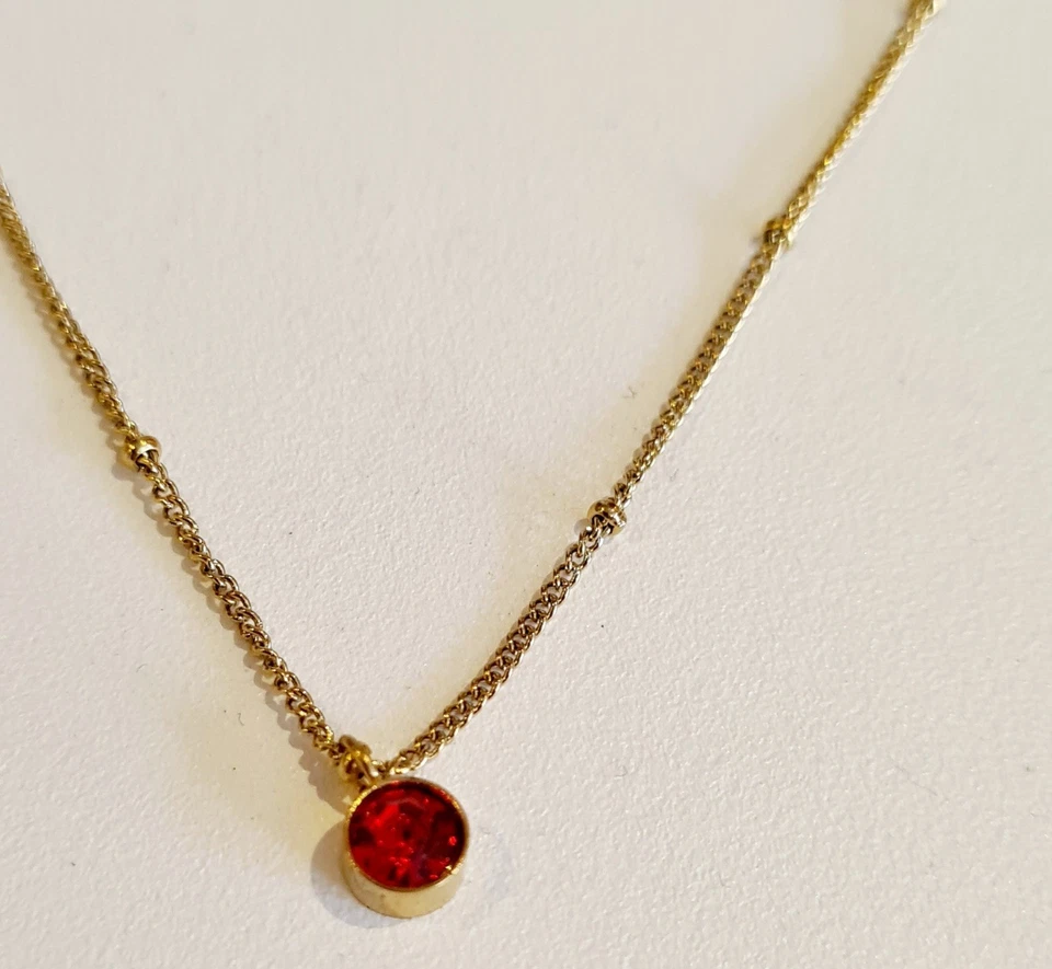 Edelstahl Ankerkette mit kleinen Kugeln und Strass Stein in diversen Farben - Bild 1 von 1