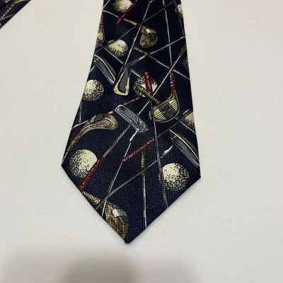 Corbata para hombre A. Rogers diseño golf novedad estampado multicolor azul blanco rojo Foto 1 de 4
