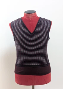Jaeger Vintage V-Ausschnitt Pullover Weste ärmellos Pulli Gr. 40 Karomuster - Bild 1 von 9