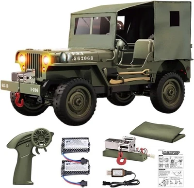 RC Military Truck Rock Crawler, 1:10 4WD Off-Road Remote Control Military Jee... - Image 1 of 4
