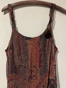 Vintage Schlupfkleid Damen Gr. 12 Fairy Whimsy fließend Rüschen Midi 90’s Y2K d9 Flower - Bild 1 von 6