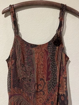 Vintage Slip Dress Women SZ 12 Fairy Whimsy Flowy Ruffle Midi 90’s Y2K d9 Flower - Image 1 of 4