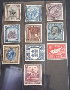 CYPRUS 1928 KG V 3/4pi to £1 SG 123 - 132 Sc 114 - 123 pictorial set 11 MLH - Picture 1 of 2