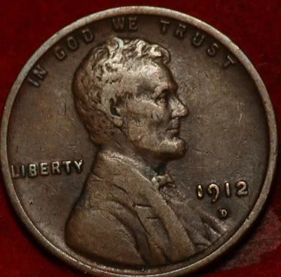 1912-D Denver Mint Copper Lincoln Wheat Cent - Image 1 of 2