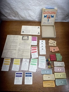 Vintage 1935 Monopoly Game Pieces 2,026,082 patent Parker Brothers No Board - Picture 1 of 19
