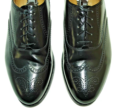 Zapatos de vestir de cuero negro para hombre talla 10,5 EEE STAFFORD, punta de ala Balmoral Oxford Foto 1 de 4