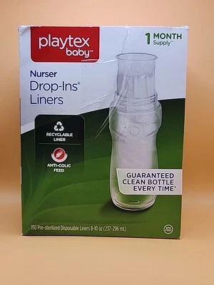 Biberones Playtex Baby Drop-Ins 150 forros 8-10 oz suministro para 1 mes Foto 1 de 2