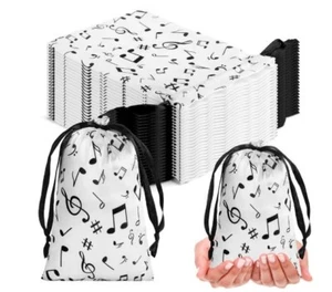 Party Bags Music - 24 Pcs Music Notes Drawstring Treat Bag - BAND STUDENT GIFTS - Picture 1 of 3