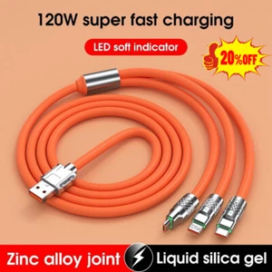 3 in 1 Fast USB Charging Cable Universal Multi Function Cell Phone Charger Cord - Picture 1 of 19
