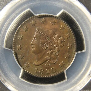1820 Coronet Head Large Cent, N-13, PCGS MS-63, Large Date - Picture 1 of 4