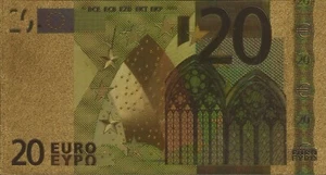 🇪🇺 UNIONE EUROPEA 20 EUR euro oro banconota denaro fantasia novità regalo - Foto 1 di 4