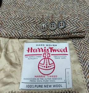 Vintage Harris Tweed all worsted bespoke classic suit jacket blazer 35R 40R - Picture 1 of 11