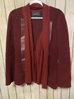 Lafayette 148 Alessa Double-Face Twill Wool And Leather Jacket  Size 10 Merlot