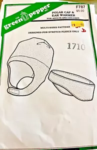 CAPPELLO E SCALDA ORECCHIE IN PILE POLARE PEPE VERDE F787 motivo da cucire adulti bambini - Foto 1 di 2