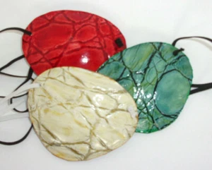 World's Best Eye Patch, Embossed Leather Dyed Hide Pattern, Replaceable Elastic - Picture 1 of 23
