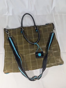 Gabs Franco Gabrielli Italy Patchwork Leather Convertible Tote Shoulder Bag - Picture 1 of 3