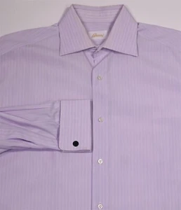 Brioni Light Purple Striped French Cuff Dress Shirt (39) 15.5-34/35 - Picture 1 of 7