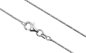 925 Sterling Silver RHODIUM 1.0mm Fancy Round Snake Chain Necklace ITALY 18" - Picture 1 of 4