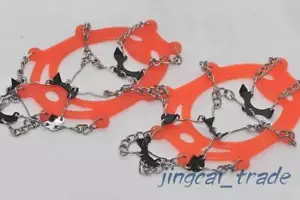 ¡Nuevo! Botín portátil 8 dientes para acampar escalada en hielo crampón para caminar color naranja - Imagen 1 de 6