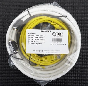 PPC Phone Kit Coax Cat 5e Phone Jumper 2 Way Splitter Mfg#CH-SIK-PHONE-02 - Picture 1 of 3