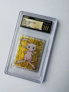 1998 Pokemon Merlin Mew Series 1 S25 Gold Holographic Sticker CGC 10 Pristine - Picture 1 of 3
