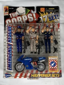 Lanard The Corps 1999! 4" Rescate de Emergencia 3 Hombres Tripulación Policía 17 Piezas #3703 - Imagen 1 de 4