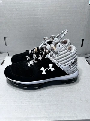 Under Armour Boys Black & White Cleats Size youth 4.5 - Image 1 of 4