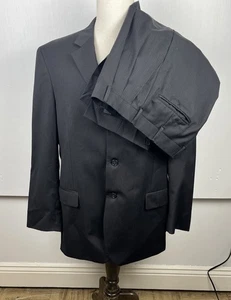 Gianfranco Ruffini Italy Herren 2 Teiler Anzug Wolle Schwarz Nadelstreifen 42R 36x30 Hose - Bild 1 von 15