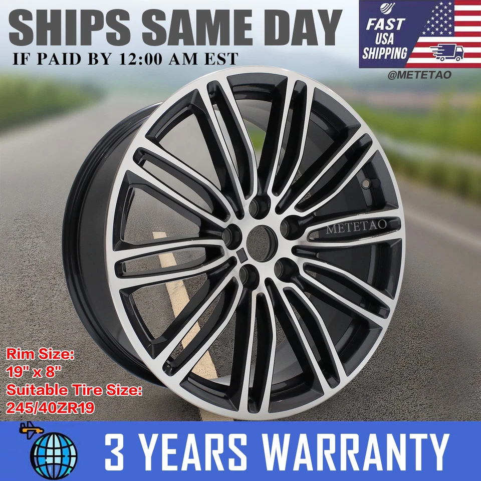 Machined Gray 19" Wheel Rim 19" x 8" for BMW 530e 530i 540i 540d M550i 2017-2020 — 第 1/4 张图片