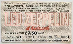 RAR Led Zeppelin Utopia Fairport Convention 8/4/79 London UK Knebworth Ticket! - Picture 1 of 2