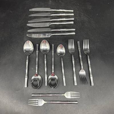 17 uds. Cubiertos de acero inoxidable Hampton Silversmiths BAMBOO ver fotos al azar Foto 1 de 4