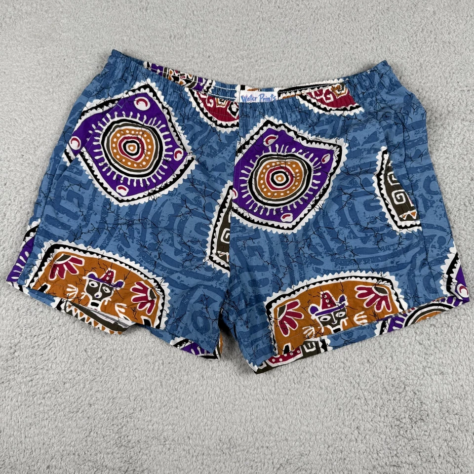 Reyn Spooner Shorts Mens Blue Water Prints Swim Trunks Tribal Hawaiian Aloha - Image 1 of 4
