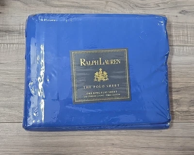 Vintage NOS - Ralph Lauren THE POLO SHEET Cadet Blue KING FLAT Sheet - Image 1 of 4