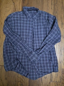Burberrys Mens Large Shirt Plaid Button Down Long Sleeve Made In USA - Picture 1 of 3