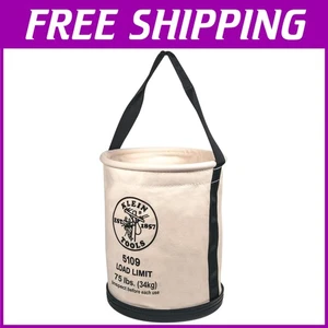 High-Load Capacity Canvas Tool Bucket, Straight-Wall Design - Picture 1 of 9