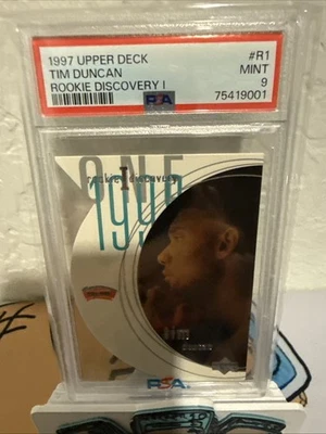 1997 Upper Deck Rookie Discovery I R1 Tim Duncan PSA 9 RC Rookie Spurs - Image 1 of 4