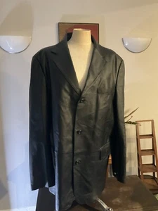 CROFT & BARROW Men's Genuine Leather Jacket Coat Black Size XLT Excellent! - Picture 1 of 6